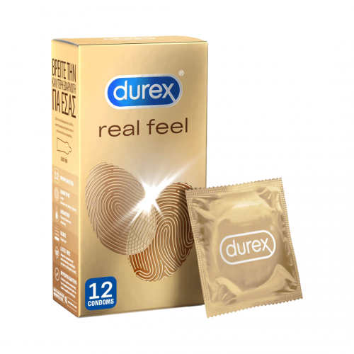 Durex Προφυλακτικά Πολύ Λεπτά Χωρίς Λάτεξ Real Feel 12 τεμάχια